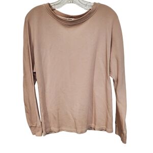 Monrow Buff Pink Sweatshirt, Ruched Back, SZ S